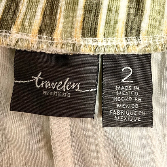 Chico’s Travelers Ikat Fluid Pants Women’s Size L Pull On Stretch Slinky Knit - Picture 8 of 10